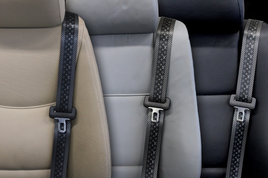 LV Black & Gray - Custom Color Seat Belt Webbing Replacement - Color Code  70450 Custom Color Seat Belt | MyAirbags