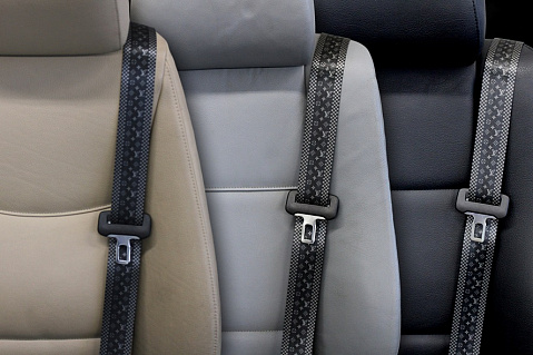Fashion Inspired LV Black & Gray Custom Seat Belts 